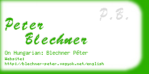 peter blechner business card